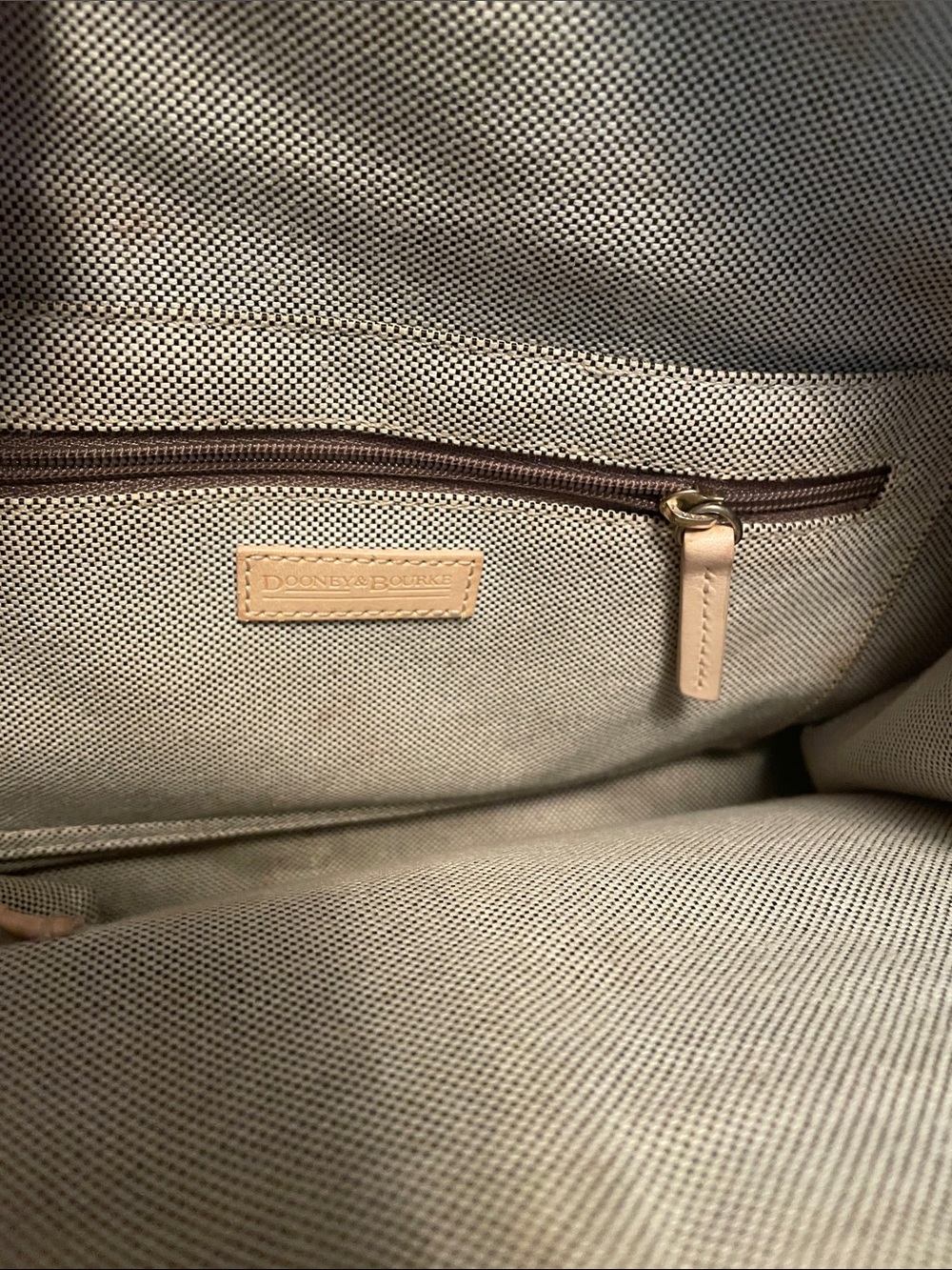 Dooney & Bourke Lavender Monogram Tote with Cream & Gold Trim - Picture 6 of 7